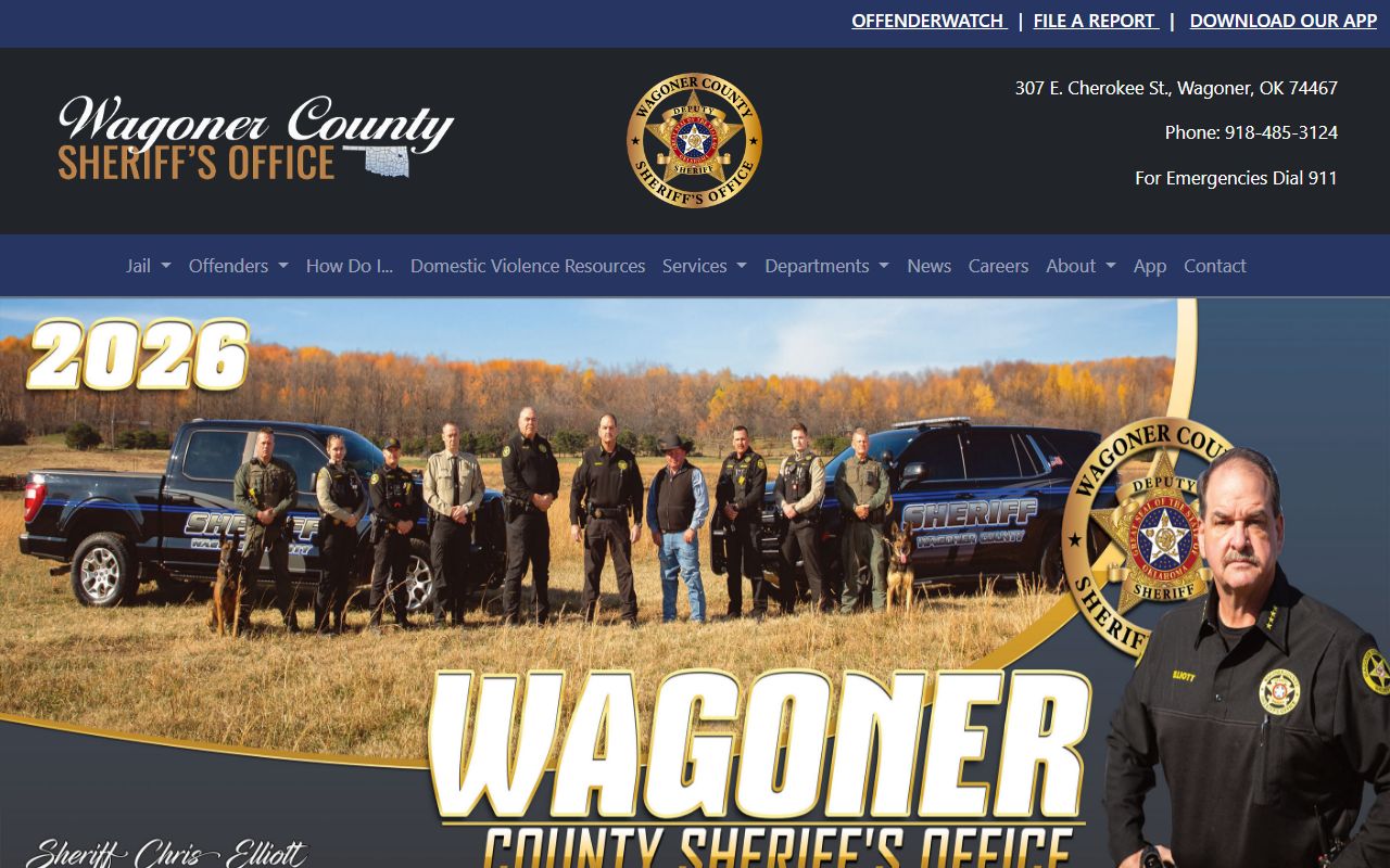 Wagoner County inmate population sheriff homepage with jail record links
